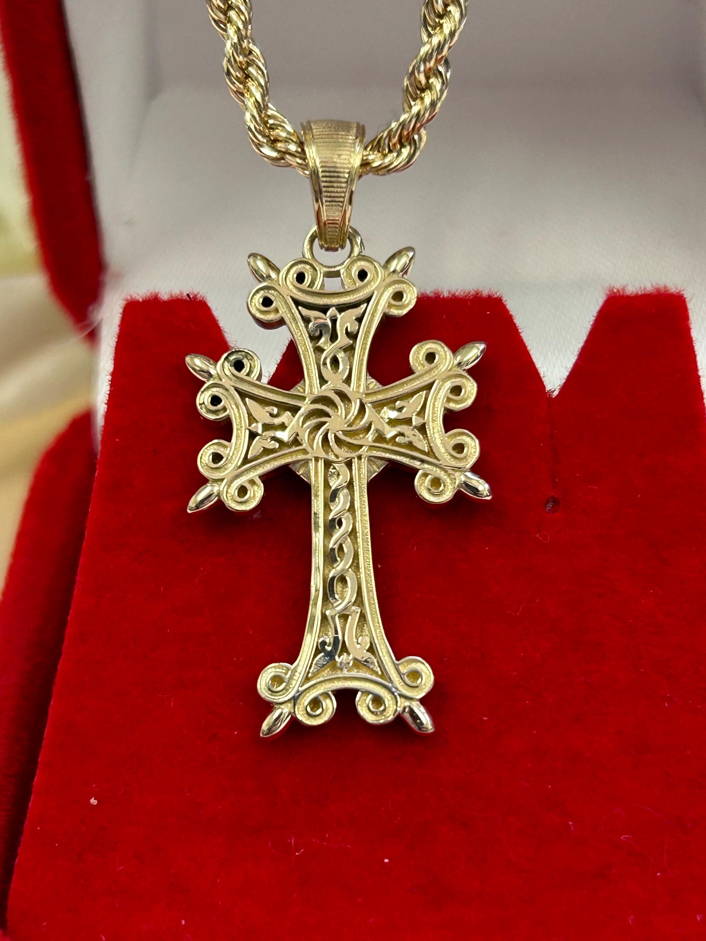 14k, 18k Solid Gold Armenian Cross, 14k, 18k Gold Unique Design Gold Cross, Unisex 14k, 18k Gold Cross, Gift for Her, Crufix Armenian Cross