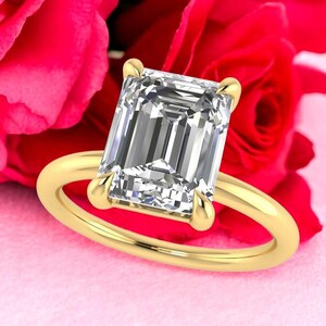 IGI Certified 2.50CTW Emerald Cut Diamond Solitaire Ring, Emerald Cut Diamond Engagement Ring for Her, Diamond Promise Ring Anniversary Ring