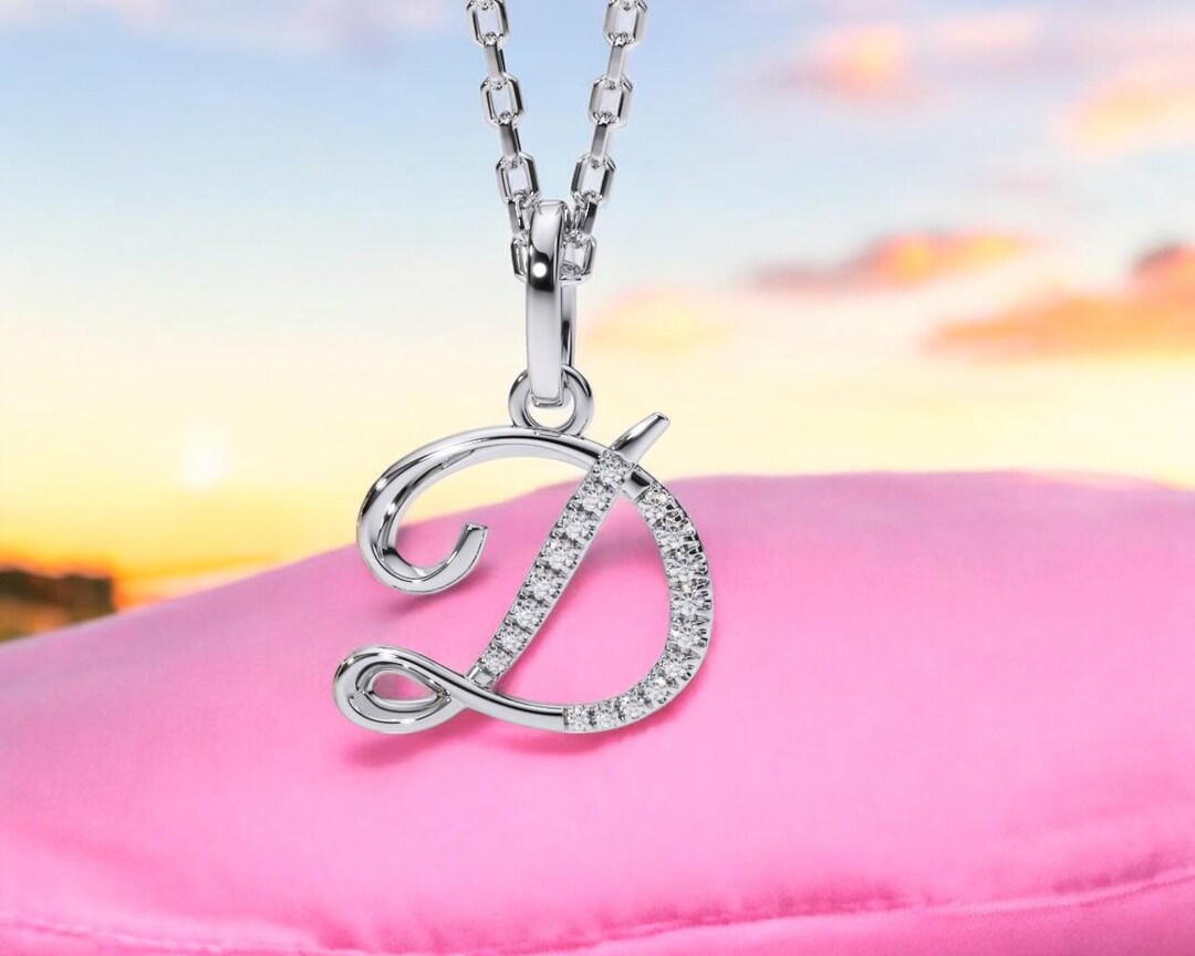 Diamond Initial D Pendant, Letter D Diamond Initial, D Diamond Initial ...