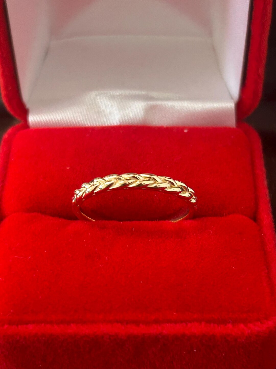 14k Solid Gold Braided Stackable Ring, 2.60mm Braided Ring, Stackable ...
