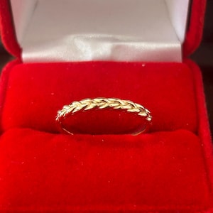 14k Solid Gold Braided Stackable Ring, 2.60mm Braided Ring, Stackable ...