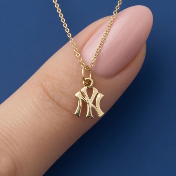 10K/14K Solid Gold Tiny NY Charm – 7mm Dainty New York Letter Pendant
