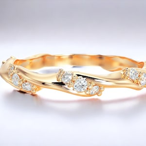 Twisted Diamond Ring for Her Ring with Diamonds on Rope Twisted Ring Statement Diamond Ring for Gift Natural Diamond Statement Ring for Her