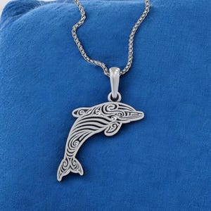 14K Solid Gold Dolphin Pendant, Dolphin Pendant, Gold Dolphin Pendant, Dolphin Necklace, Dolphin Pendant for Her, Gift for Her