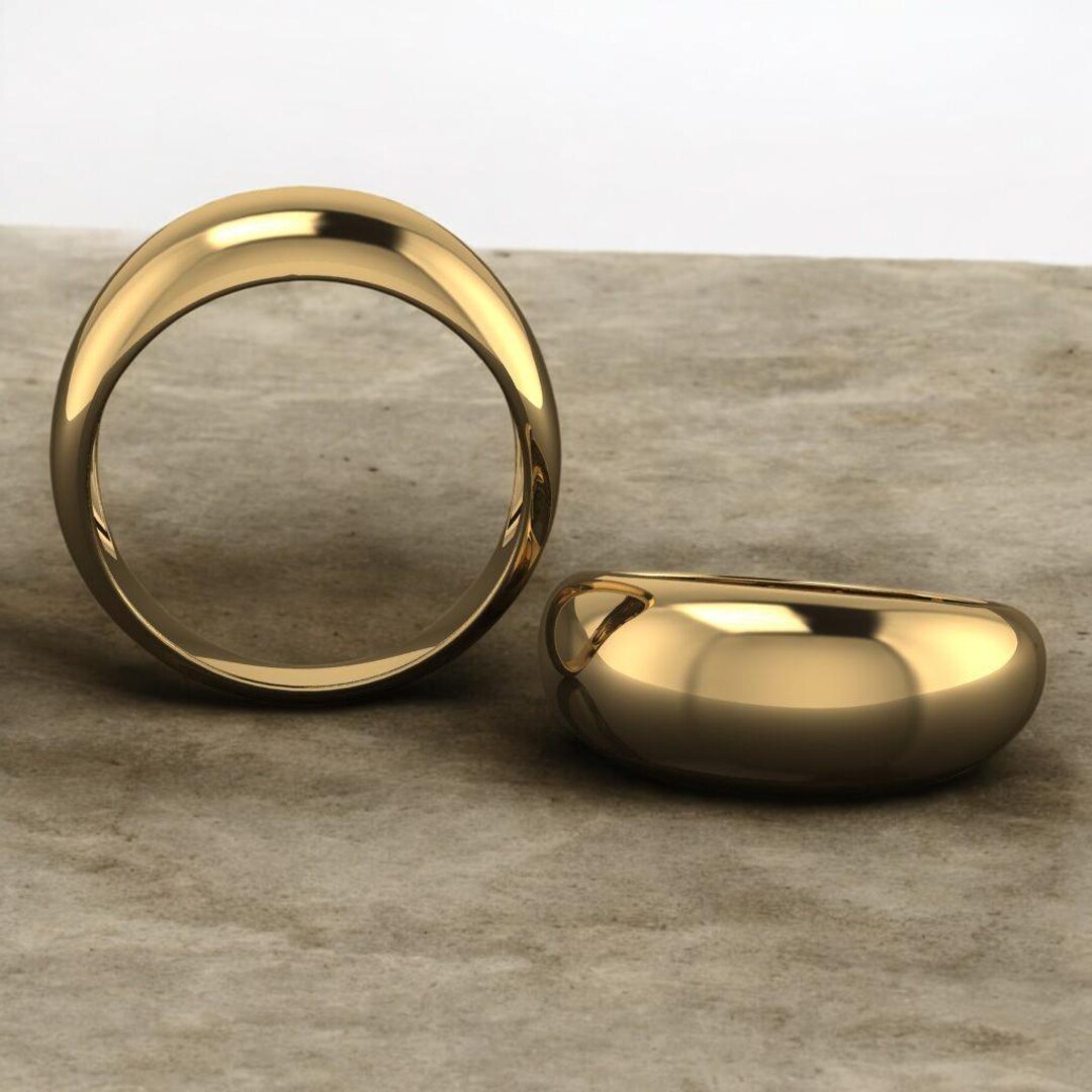 14k Solid Gold Dome Cocktail Ring, Chunky Solid Gold Domed Ring ...