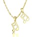 14K Solid Gold Music Note Pendant, Musical Note Pendant, Gift for Her ...