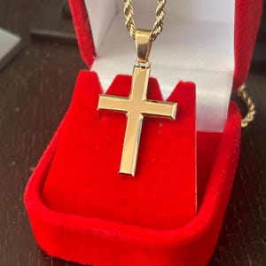 14k / 18k Solid Gold Cross Pendant, Gold Cross Plain Design Pendant, Unisex Cross, Cross Gold Pendant, Stylish Gold Cross, Gift for Her