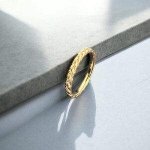 14k Solid Gold Braided Stackable Ring, 2.60mm Braided Ring, Stackable ...