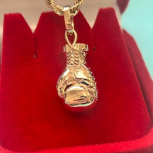 14K 18K Solid Gold Boxing Glove Pendant Unisex Sports Jewelry Gift Made in USA