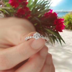1.60CTW Dainty Solitaire Engagement Ring, 14K Solid Gold Round Center Solitaire Diamond Ring Diamond Solitaire Ring, Diamond Engagement Ring