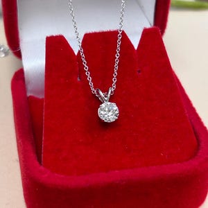 14K Solid Gold 0.60 Carat Diamond Necklace, Lab Grown Diamond Pendant, Diamond Solitaire Necklace, Diamond Necklace for Her, Gift for Her