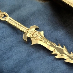 14k Solid Gold Sword Pendant, Unique Sword Pendant, Unisex Sword Gold Pendant, Special Design Sword Gold Pendant, Gift for Him