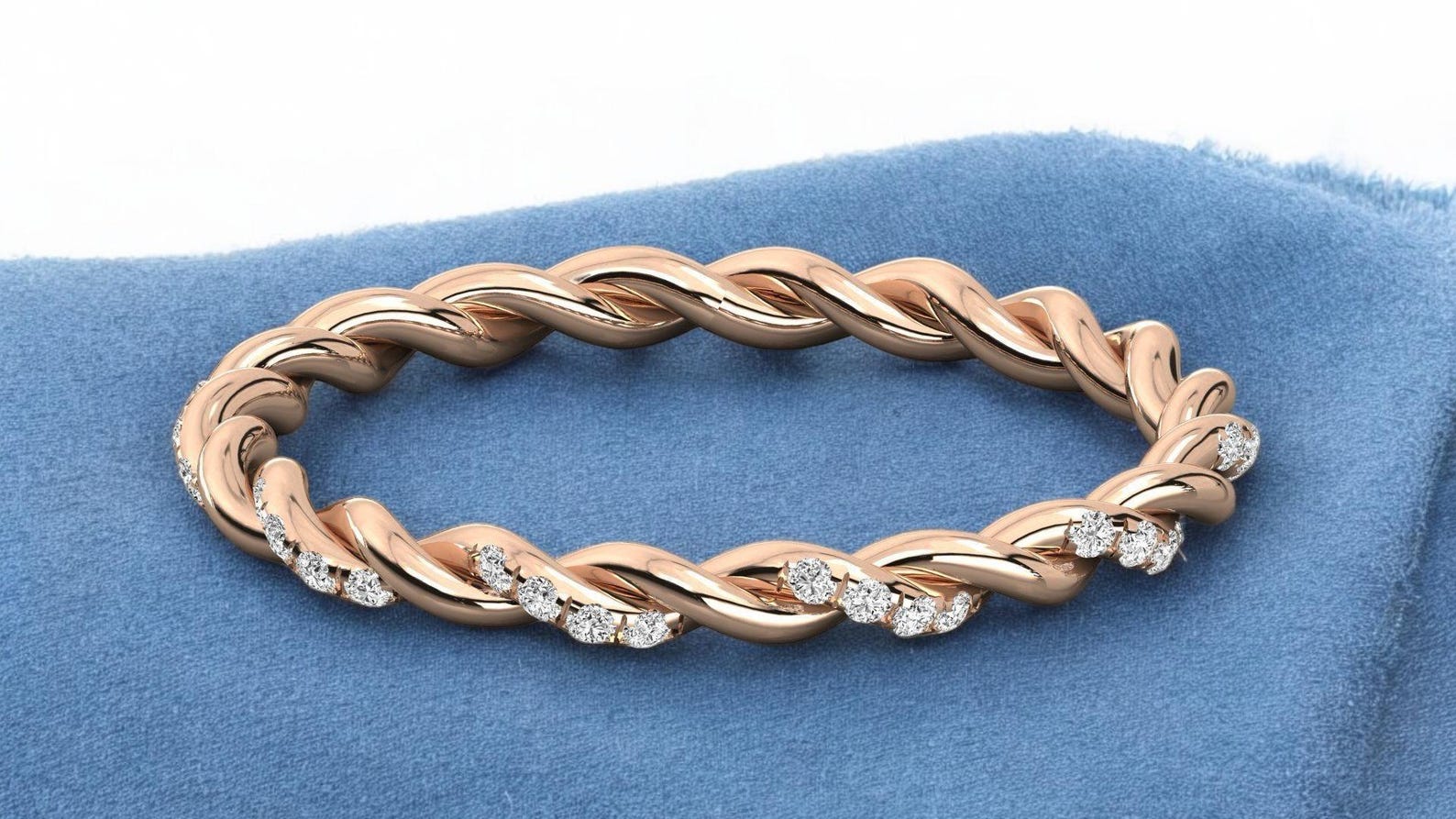 Diamond Ring Rope 14k Solid Gold Rope Diamond Ring, Twisted Diamond Ring, Rope Diamond ...