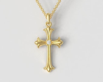 Collana con croce per bambini riempita d'oro 18k: regalo religioso - Italia