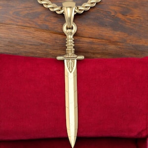 14k Solid Gold Sword Pendant, Stylish Sword Pendant, 6.5 Grams 14k Solid Gold Sword Pendant, Unisex Gold Sword Pendant, Gift for Him