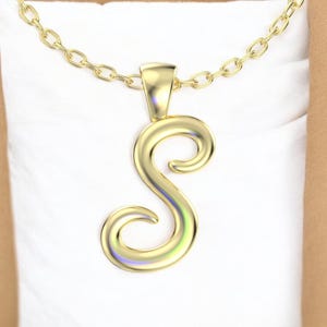 Initial S Charm Pendant, 14k Solid Gold S Letter Charm for Necklace and Bracelet, Initial S Gold Charm, Gift Initial Necklace for Her Gift