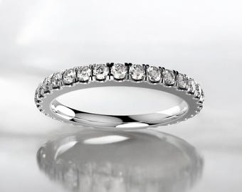 Diamond Eternity Band, 1.80mm Eternity Diamond Ring, Manmade Diamond Ring, Lab Diamond Eternity Ring, Diamond Anniversary Ring