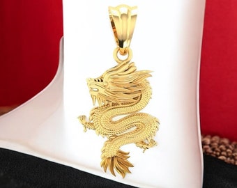 14k Solid Gold Dragon Pendant, 3.60 Grams Gold Dragon Pendant, Unisex Dragon Pendant, Gift for Him