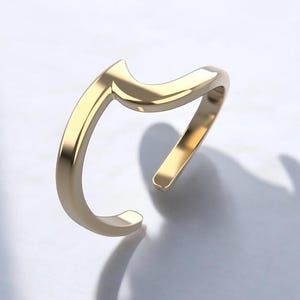 14k, 18k Solid Gold Wave Design Women&#39;s Toe Ring, Toe Ring Solid Gold, Wave Toe Ring, Her Toe Ring, Toe Ring for Her, Gold Toe Ring for Her