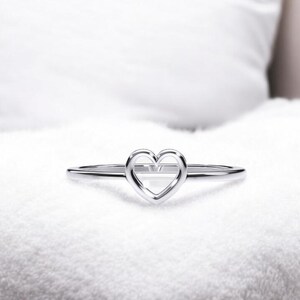 14k Solid Gold Heart Ring, Heart Shape Ring, Gold Heart Ring for Her, Stylish Heart Statement Ring, Gift for Her