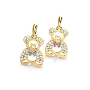 K10 ダイヤ　テディベア　ペンダントトップ　チャーム クマ ベア ネックレス ペンダント k10 ダイヤモンド 0.15ct くま