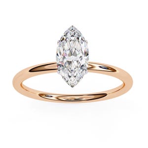 1.0CTW IGI Certified Marquise Cut Diamond Solitaire Ring, Solid Gold Marquise Diamond Wedding Ring,18K Solid Gold Marquise Cut Diamond Ring