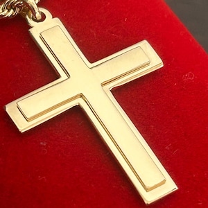 14k / 18k Solid Gold Cross Pendant, Gold Cross Plain Design Pendant, Unisex Cross, Cross Gold Pendant, Stylish Gold Cross, Gift for Her/Him