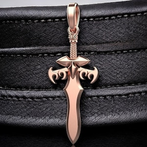 14k Solid Gold Sword Pendant, Gold Sword, Unisex Gold Sword Pendant, Gift for Him