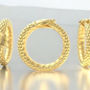 14k Solid Gold Snake Statement Ring, 14k Gold Snake Ring, Statement Ring for Women, Dainty Gold Serpent Ring, Snake Wraparound Ring for Her