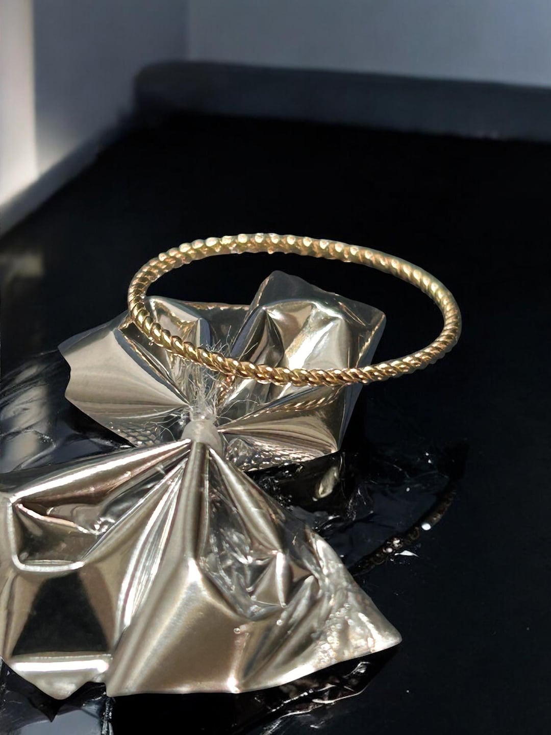 14k Solid Gold Twist Ring, Twisted Rope Wedding Band, Twist Stacking ...