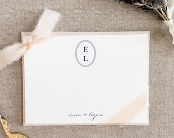 Personalized Stationery Set, Wedding Thank You Cards, Wedding Gift, Couples Monogram Stationery, Cotton Paper Note Cards