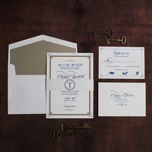 Art Deco Wedding Invitation, Elegant Invitation, Sophisticated Invitation, Vintage Book Invitation, Great Gatsby Invitation SAMPLE