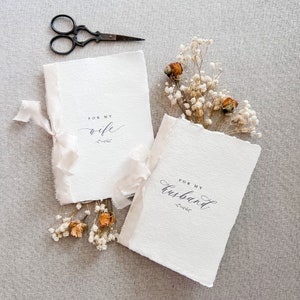 Custom Vow Books, Vow Books set of 2, vow books with ribbon, Handmade Paper Vow Book, Personalized His and Hers Vow Books, Wedding Gift