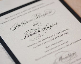 Elegant Wedding invitation, Classic Invitation, Romantic wedding invitation, Traditional Invitation - SAMPLE