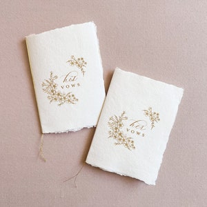 Libros de votos, Libro de votos de papel hecho a mano, Libros de votos para él y para ella, Votos de boda, Regalo de boda, Papel hecho a mano, Papel con bordes desbarbados