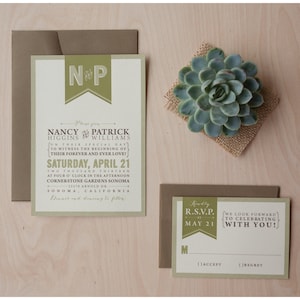 Rustic Wedding Invitation - outdoor wedding invitation, camping wedding invitation, woodland invitation,  retro invitation SAMPLE