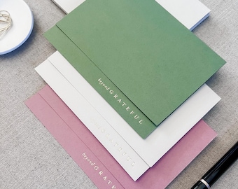 Tarjeta Beyond Grateful, juego de tarjetas con papel de aluminio, tarjeta de agradecimiento, tarjetas para uso diario, 6 tarjetas dobladas, tarjeta A2 con sobre
