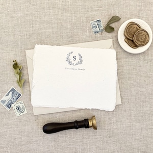 Persönliche Briefpapier, Geschenk für sie, handgemachte Spapier, personalisierte Notizkarte, torn Edge-Karten, Deckled Edge Papier, 10 flache 4 x 6 Karten