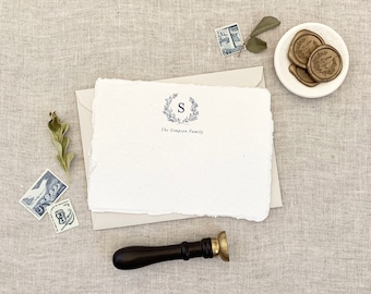 Cancelleria personale, Regalo per lei, Carta fatta a mano, Scheda Personalizzata, Carte Bordo Strappato, Carta Deckled Edge, 10 carte piatte 4x6