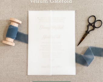 Vellum Invitation Jackets, Vellum Gatefold,  A7+ | A7 | A6