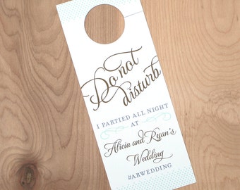 Wedding Door Hanger- Custom Do Not Disturb Door Hanger for guests, Modern door hangers, personalized door hanger