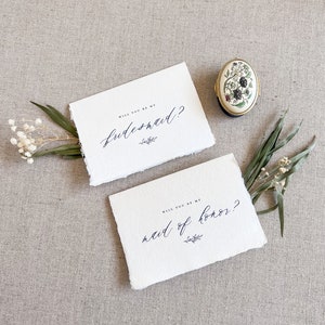 Handmade paper bridesmaid cards, will you be my bridesmaid cards, maid of honor card, ethereal bridesmaid cards image 3