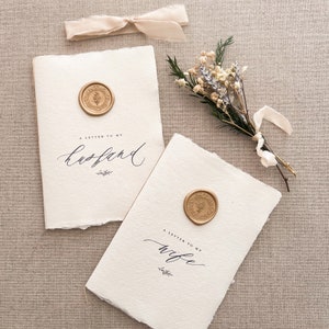 Handmade Paper Vow Book, His and Hers Vow Books, Vow Books, Wax Seal, Wedding Vows, Wedding Gift, Handmade paper, Deckled Edge Paper