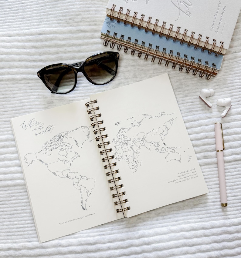 Travel Journal // Travel Gift, Adventures Journal, Travel Scrapbook, Vacation Journal, Traveling Gifts, Travel Notebook, Travel Accessories image 3