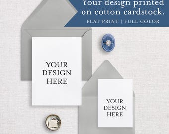 Your design digitally printed on cotton paper, smooth edge cardstock, custom printing, card printing, wedding invitation printing