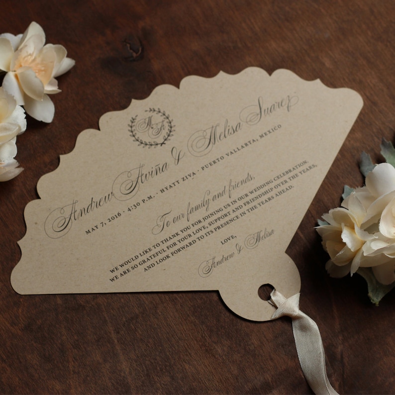 Laser Cut Fan Wedding Programs reserved listing image 3