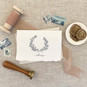 Deckled Edge Karten - Cheers Karte, handgemachtes Papier, Briefpapier, Kranz, Dankeschön-Karte, Karte Set, 6 gefaltete Karten, 3,5 x 5 Karte mit Umschlag