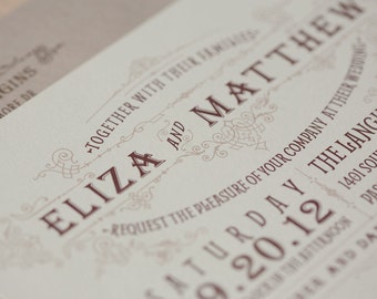 Rustic Wedding Invitation Sample: Vintage Sign Design