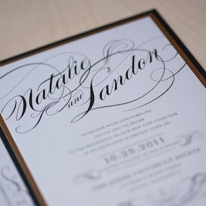 Wedding Invitation Handmade, Glam wedding invitation, winter wedding invitation, script invitation, formal invitation SAMPLE