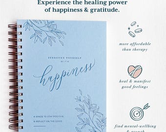 Happiness Journal: Daily Gratitude & Self-Help Journal for Personal Growth, Self-Improvement